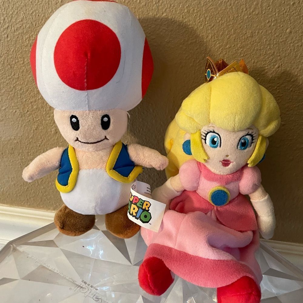 Mario and Super Mario Princess Plushes